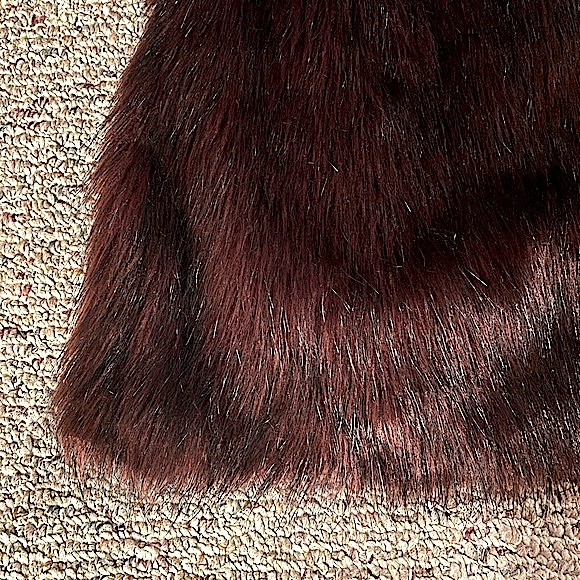 SUZY SHIER (NWT) • Faux-Fur Vest • Size Medium • Silk-Lined Maroon + Black Fur - Picture 9 of 12